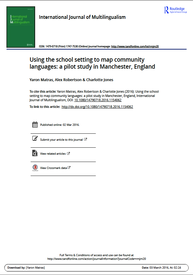 Front cover of: Using the school setting to map community languages: a pilot study in Manchester, England
